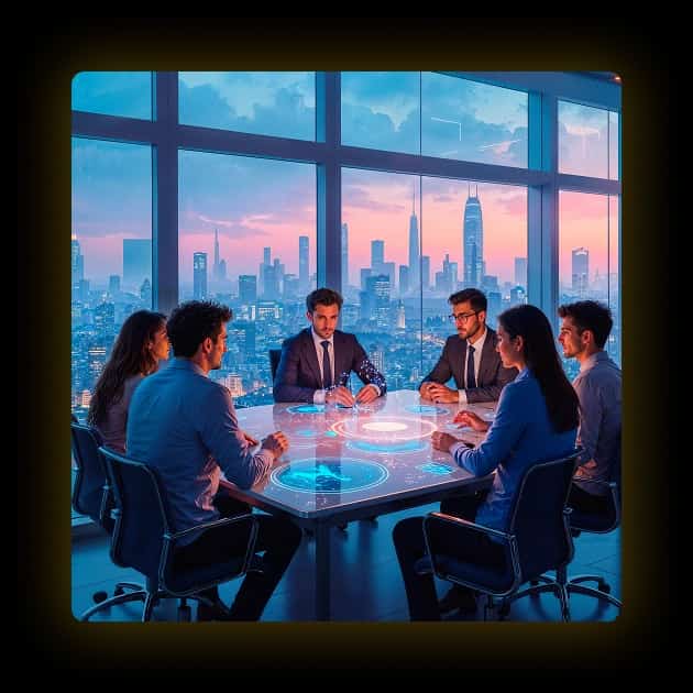 Our team in conference room